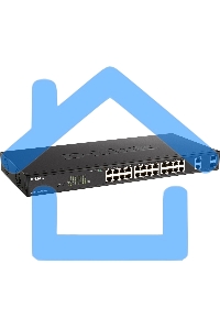 Настраиваемый L2 коммутатор D-Link DGS-1100-26MPV2/A3A с 24 портами 10/100/1000Base-T и 2 комбо-портами 1000Base-T/SFP (24 порта PoE 802.3af/at, PoE-бюджет 370 Вт)