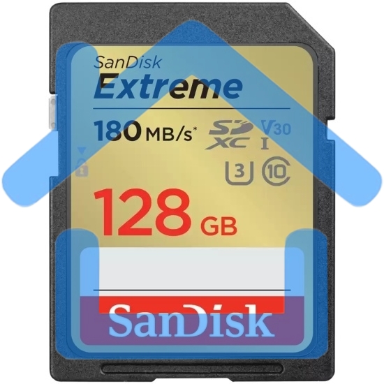 Флеш карта SD 128Gb SanDisk SDXC Class 10 V30 UHS-I U3 Extreme 180MB/s