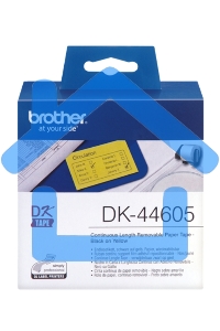 Адресные наклейки Brother DK44605 62 мм, 30.48 м, черный шрифт, желтый фон, для BROTHER QL-5X0, QL-7X00, QL-8X0, QL-10X0, QL-1X10