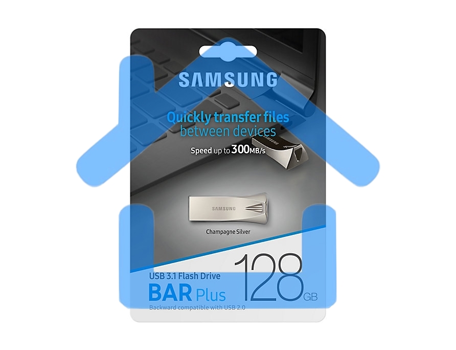 Флешка USB R/W R/W Samsung BAR Plus 128 Gb USB Drive USB 3.1 (up to 300Mb/s) (MUF-128BE3)