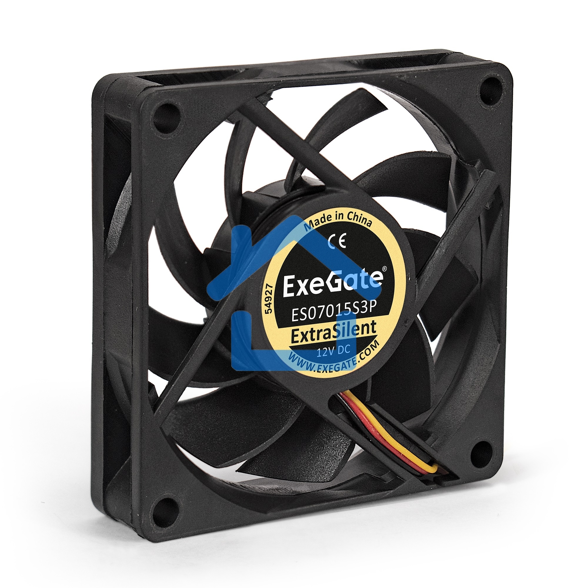 Вентилятор для корпуса ExeGate ExtraSilent ES07015S3P черный, 70 мм, 2000 об/мин, 18 дБ, 3 pin