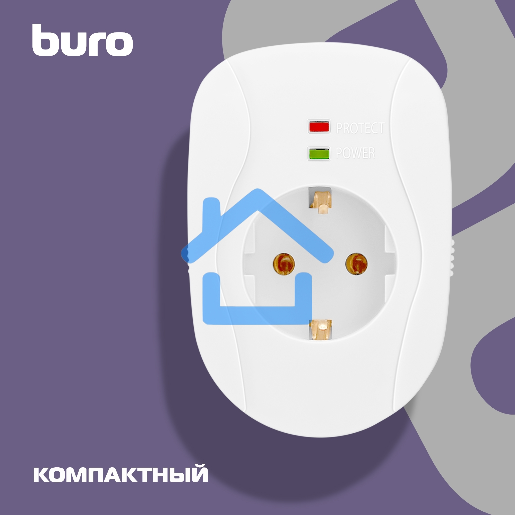 Сетевой фильтр Buro 100SH-WE (1 розетка) белый (коробка)