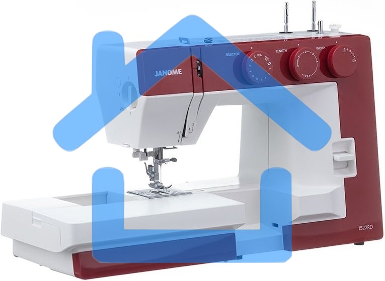 Швейная машина Janome 1522RD 25 операции, петля автомат, верт. челнок, нитевдеватель, мягкий, подарочный набор (шпульки, ножницы, сантиметровая лента, игольница )
