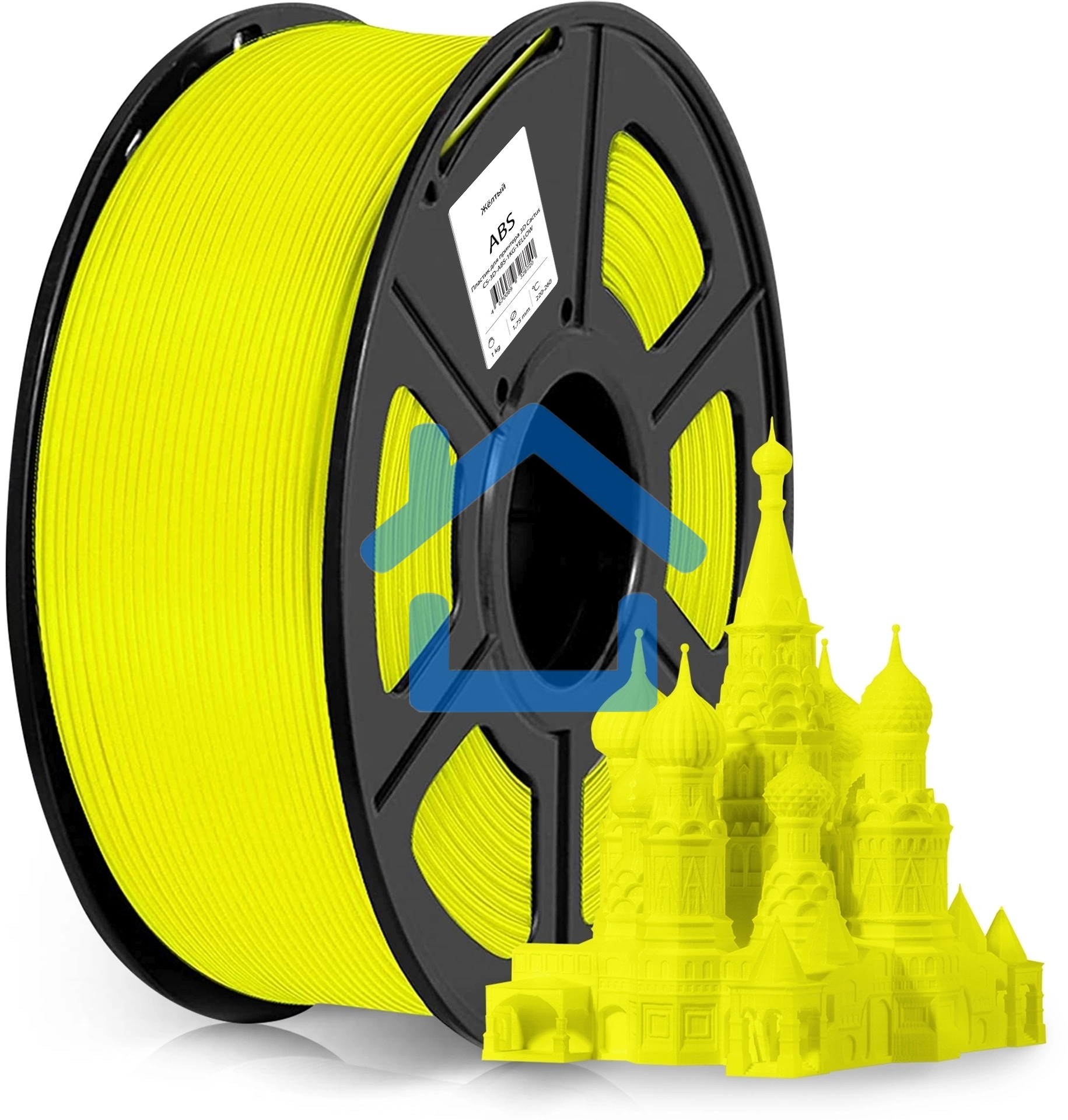 Пластик для принтера 3D Cactus CS-3D-PETG-1KG-YELLOW PETG d1.75мм 1кг 1цв.