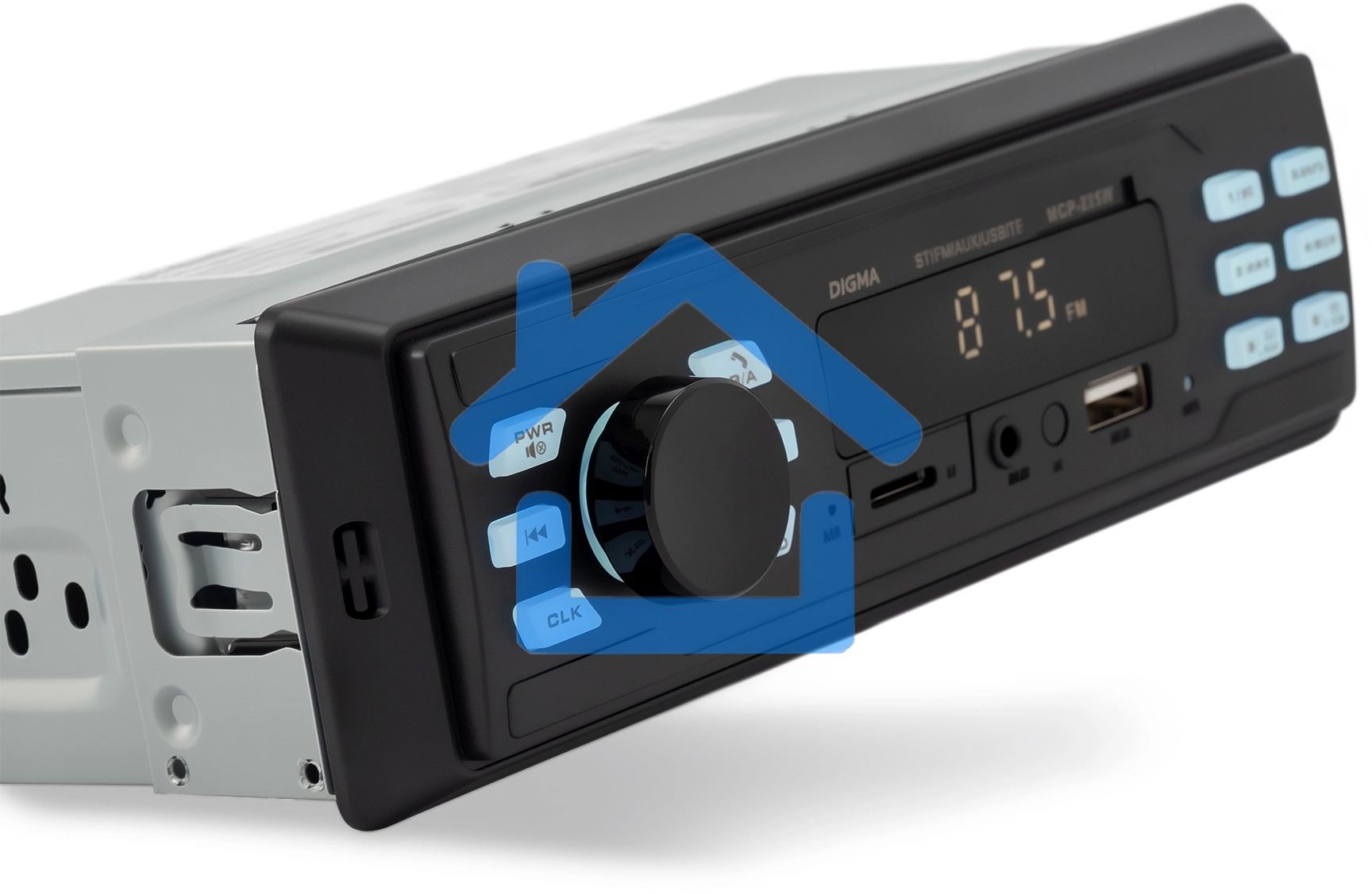 Автомагнитола Digma MCP-225W 1DIN 4x45Вт v5.0 AUX 2