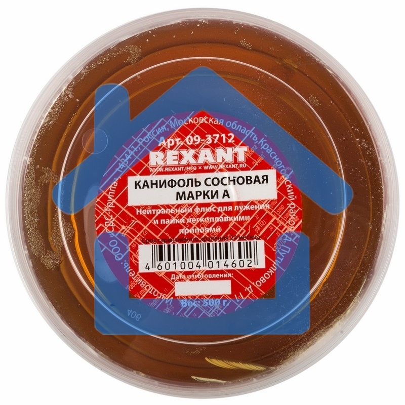 Канифоль сосновая Rexant, флюс НЕЙТРАЛЬНЫЙ, марка А, 500 г, банка