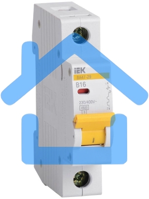 Выключатель автоматический модульный 1п B 16А 4.5кА ВА47-29 ИЭК MVA20-1-016-B