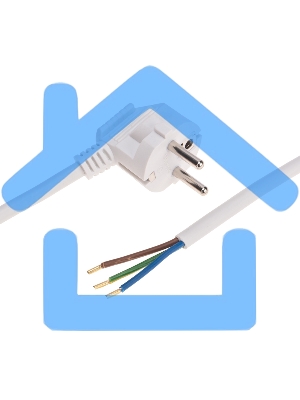 Шнур электрический с вилкой ПВС 3х1,5 мм2 2м (белый) Rexant