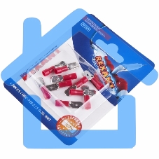 Клемма плоская Rexant, изолированная штекер - 6.3 мм, 0.5-1.5 мм², (РПи-п 1.5-(6.3) / MDD1.25-250), красный, в упак. 10 шт.