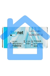 Кабель SkyNet Standart UTP indoor 4x2x0,48, медный, FLUKE TEST, кат.5e, однож., 100 м, box, серый