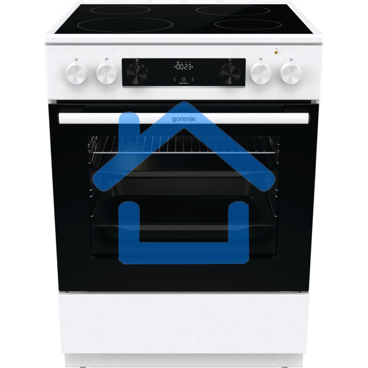 Плита электрическая Gorenje GEC6C40WD белый, конфорок 4 электрических, духовка 71 л, 60 см x 85 см x 60 см