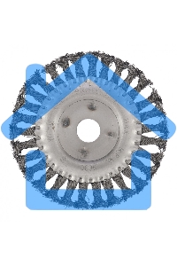 Щетка для УШМ Сибртех 150 мм, посадка 22,2 мм, Плоская, крученая проволока 0,5 мм 746347