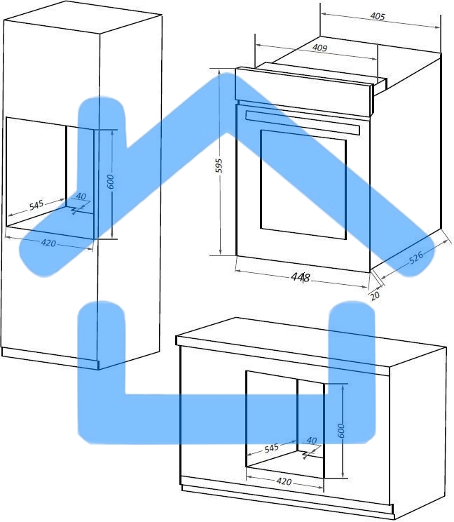 Шкаф духовой электрический Maunfeld EOEM516BG, 45 см, 51 л, бежевый, встраиваемый