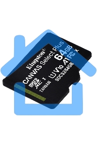 Флеш карта microSDHC 64Gb microSDXC Class10 Kingston <SDCS2/64GbSP> Class10 UHS-I Canvas Select up to 100Mb/s