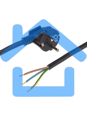 Шнур электрический с вилкой ПВС 3х1,5 мм2 3м черный Rexant