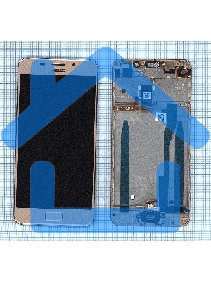 Дисплей для Asus ZenFone 3s Max ZC521TL золотой с рамкой
