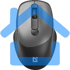 Мышь беспроводная Defender Feam MM-296 черный, 1600 dpi, радиоканал, USB, кнопки - 4