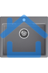 Мойка GRANFEST URBAN 658 1-чаша 580*490мм, монтаж: врезной, материал: кварц, темно-серый