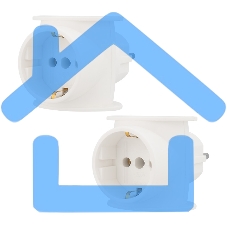 Набор тройников электрических универсальных Rexant 16 А, одно гнездо с заземлением, белый (2 шт./уп.)