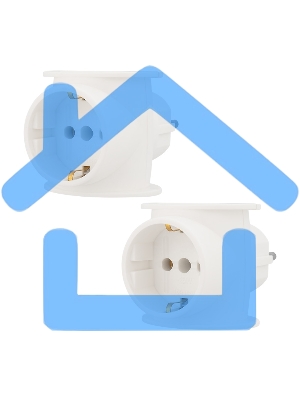 Набор тройников электрических универсальных Rexant 16 А, одно гнездо с заземлением, белый (2 шт./уп.)