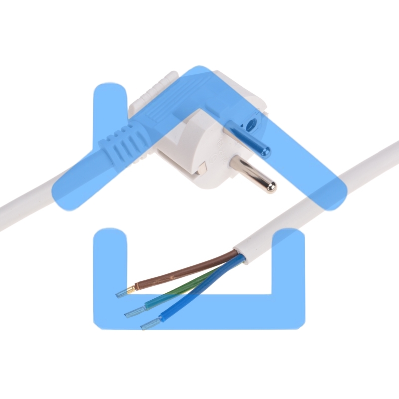 Шнур электрический с вилкой ПВС 3х1,5 мм2 3м (белый) Rexant