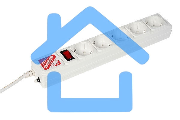 Сетевой фильтр Powercube SPG-B-15-WHITE 5м (5 розеток) белый (коробка)