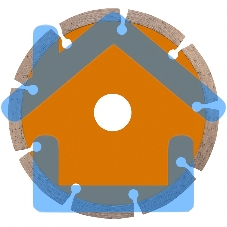 Диск алмазный отрезной Denzel ф125 х 22,2 мм, Сегментный, сухое резание