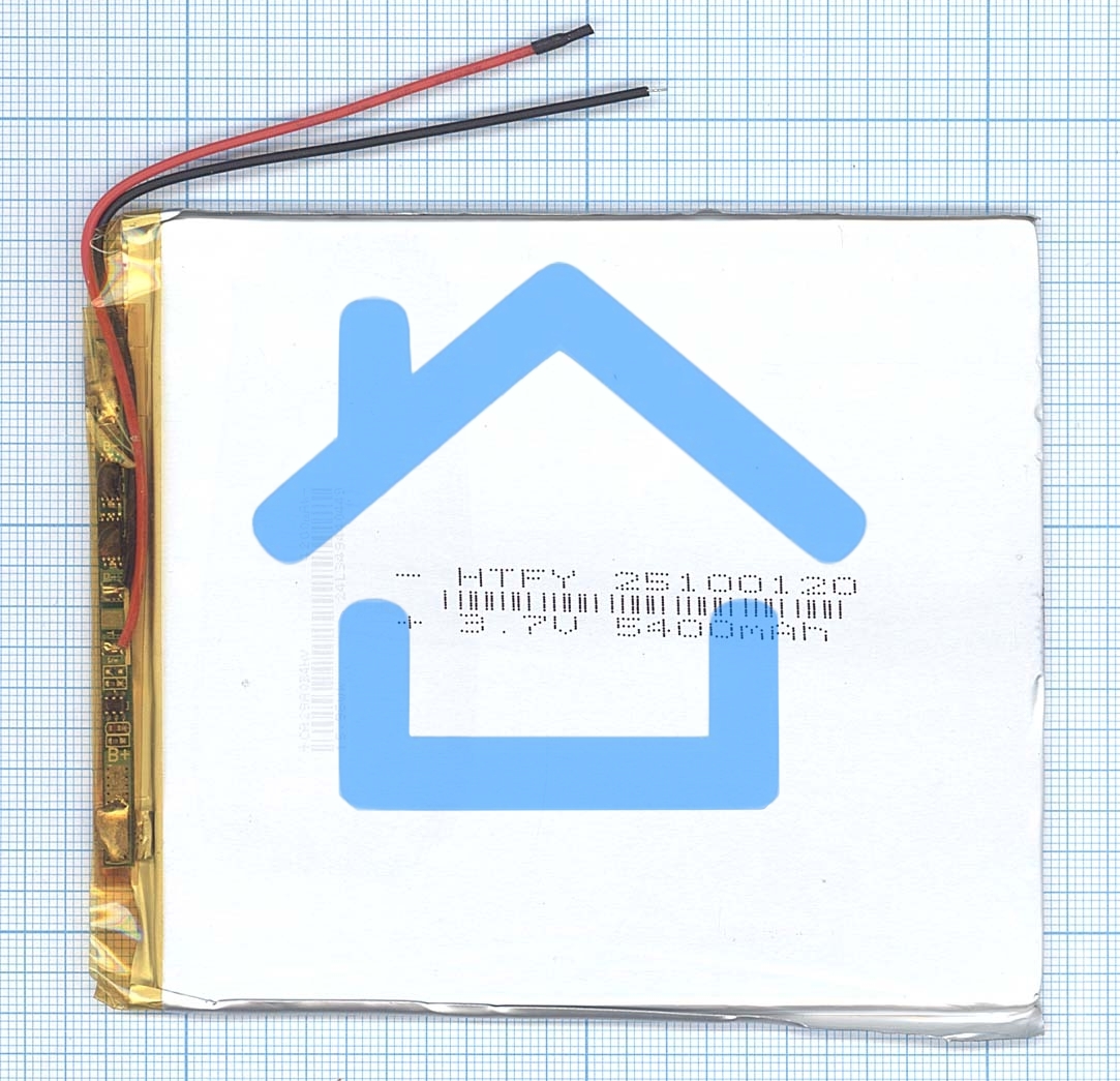 Аккумулятор Li-Pol (батарея) 2.5*100*120мм 2pin 3.7V/5400mAh