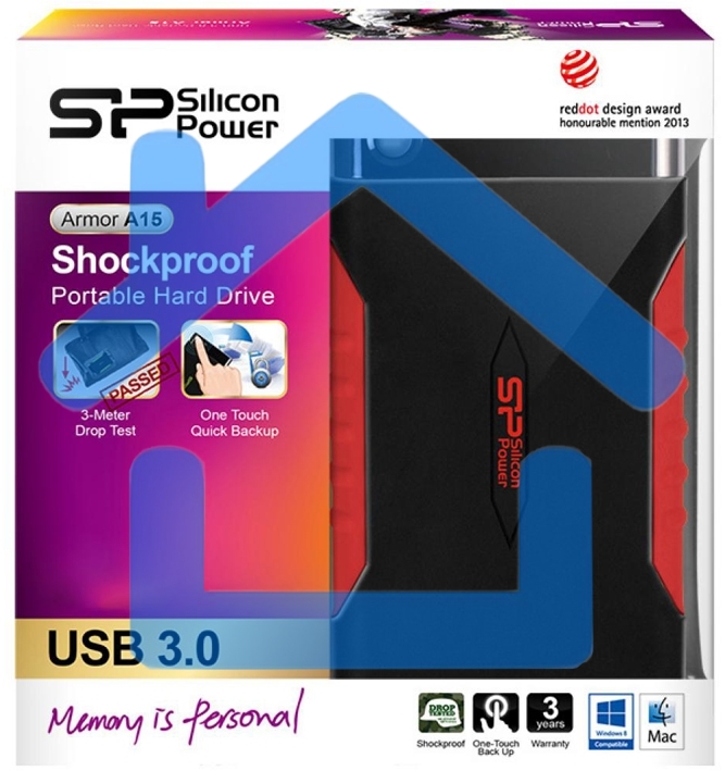 Внешний жесткий диск Silicon Power USB 3.0 1Tb SP010TBPHDA15S3L Armor 2.5
