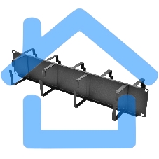 Кабельный органайзер Горизонтальный ЦМО ГКО-2-9-9005 двухсторонний кольца 2U шир.:19