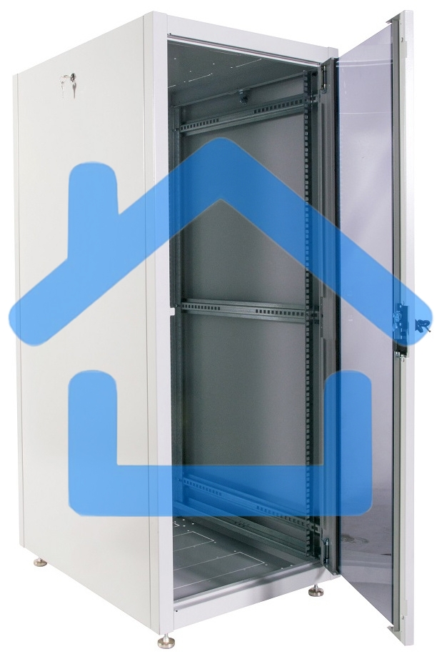 Шкаф телекоммуникационный напольный ЭКОНОМ 24U (600 х 1000) дверь стекло, дверь металл