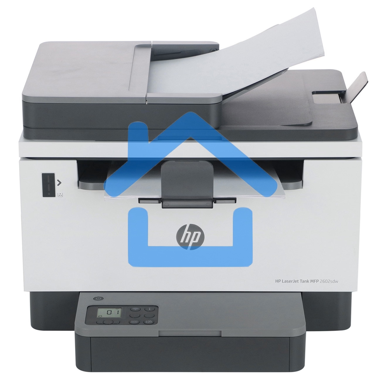 МФУ лазерное HP LaserJet Tank MFP 2602sdw (2R7F5A), А4, ч/б, печ. 22 стр/мин., скан. до 19 стр/мин. (ч/б) 10 стр/мин. (цвет), 600 x 600 dpi, Ethernet (RJ-45), USB 2.0, Wi-Fi