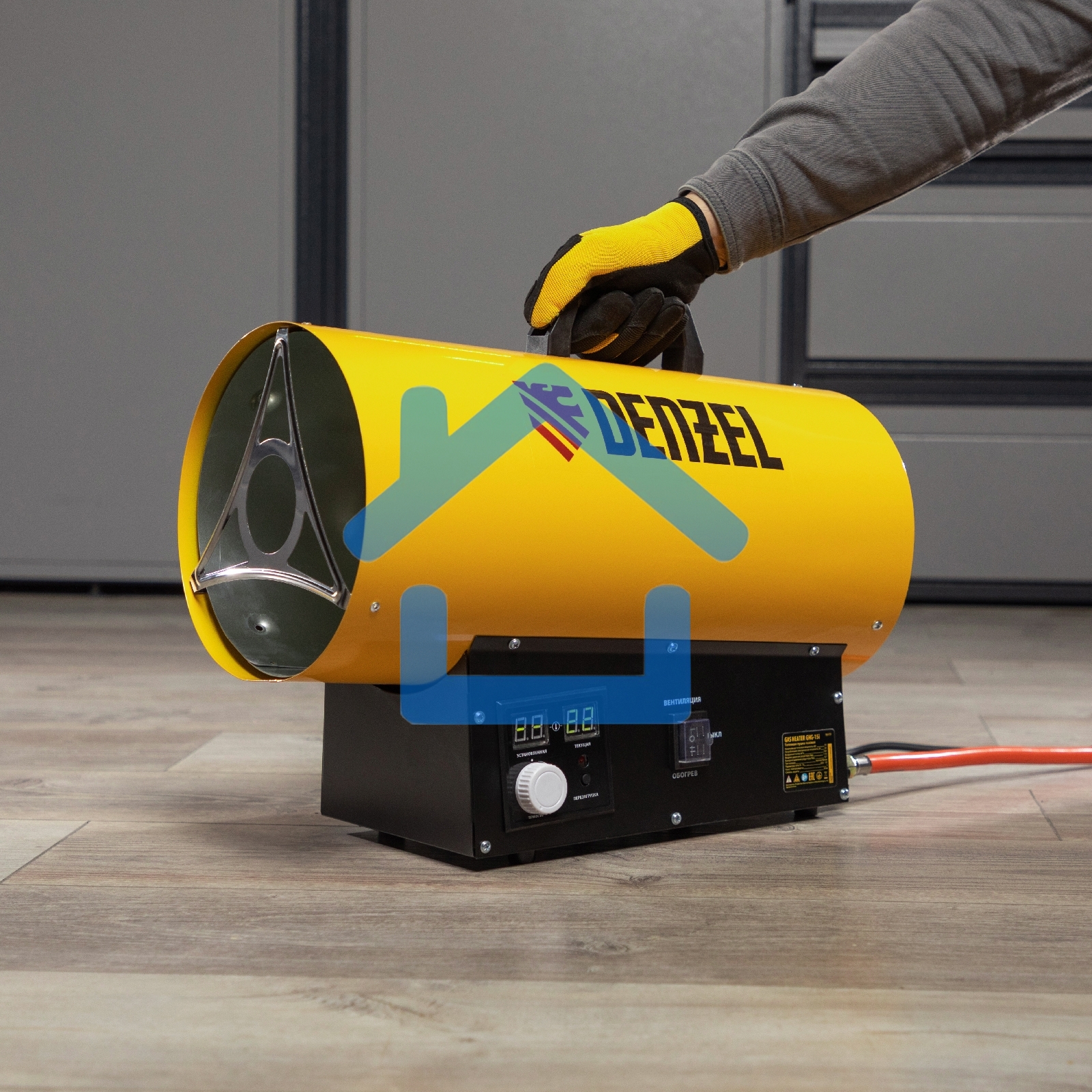 Газовая тепловая пушка GHG-15i, 15 кВт, цифровой термостат, пропан-бутан Denzel