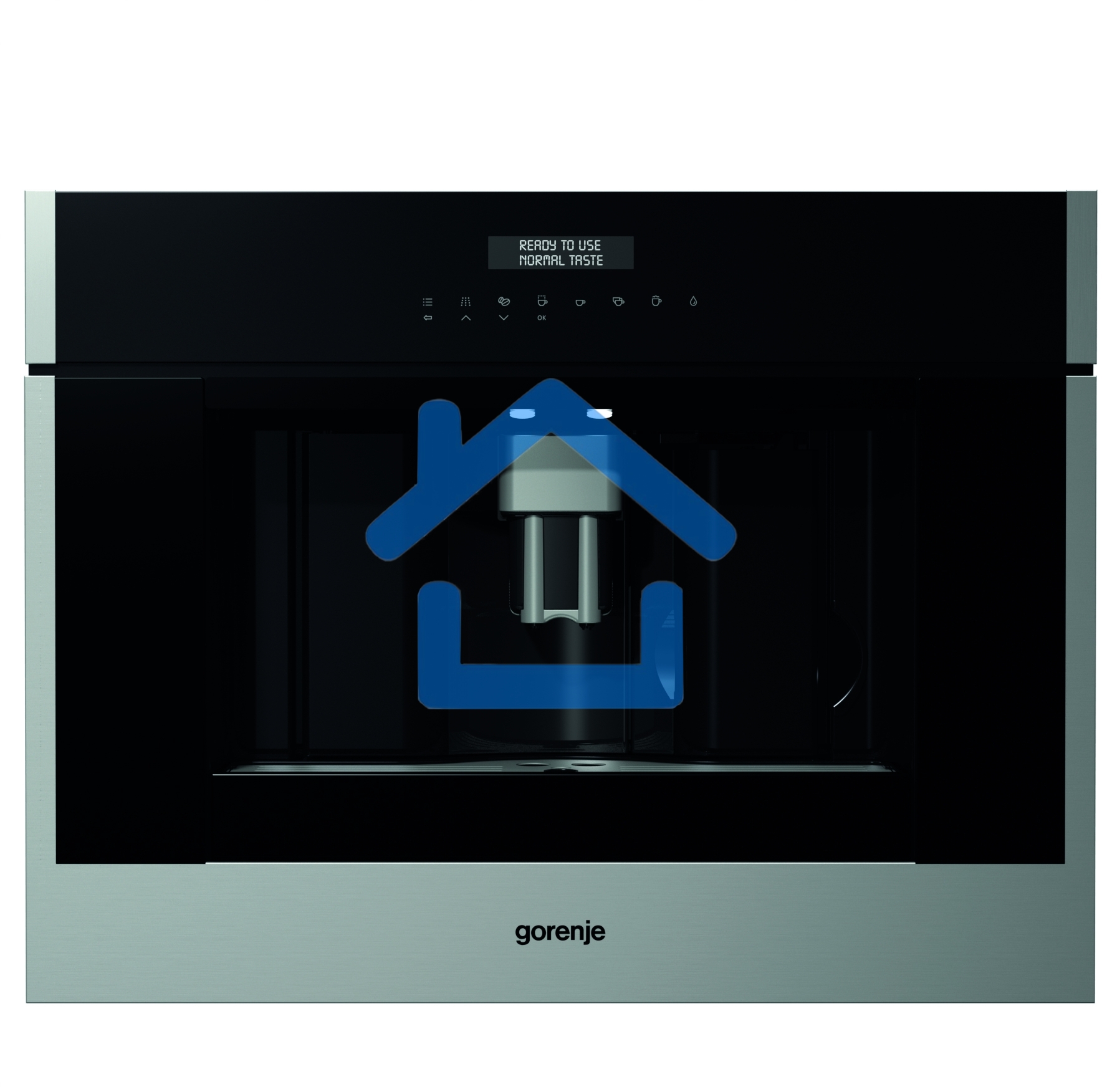 Кофемашина встраиваемая Gorenje CMA9200UX нержавеющая сталь/черный, исп. кофе - зерновой/молотый, 1.8 л, 1350 Вт, 15 Бар.