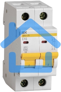 Выключатель автоматический модульный 2п C 10А 4.5кА ВА47-29 ИЭК MVA20-2-010-C