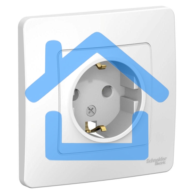 Розетка СП BLANCA 16А 250В без шторок с заземл. бел. SchE BLNRS001011