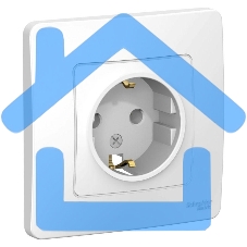 Розетка СП BLANCA 16А 250В без шторок с заземл. бел. SchE BLNRS001011