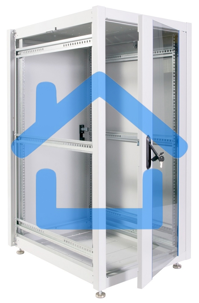 Шкаф телекоммуникационный напольный ЭКОНОМ 24U (600 х 1000) дверь стекло, дверь металл