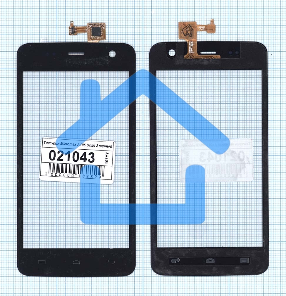 Сенсорное стекло (тачскрин) для Micromax A106 Unite 2 черное