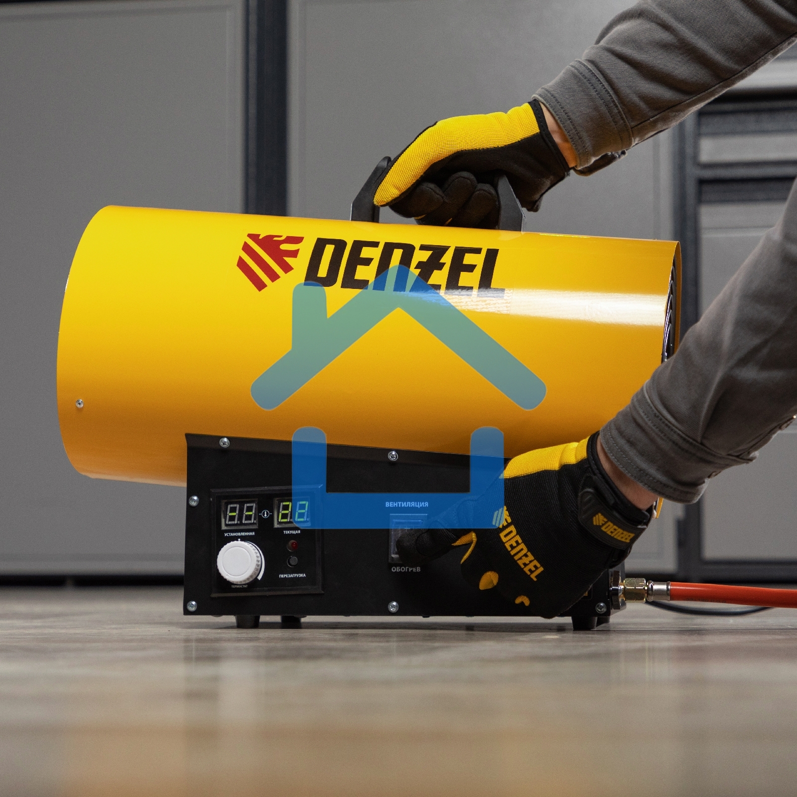 Газовая тепловая пушка GHG-15i, 15 кВт, цифровой термостат, пропан-бутан Denzel