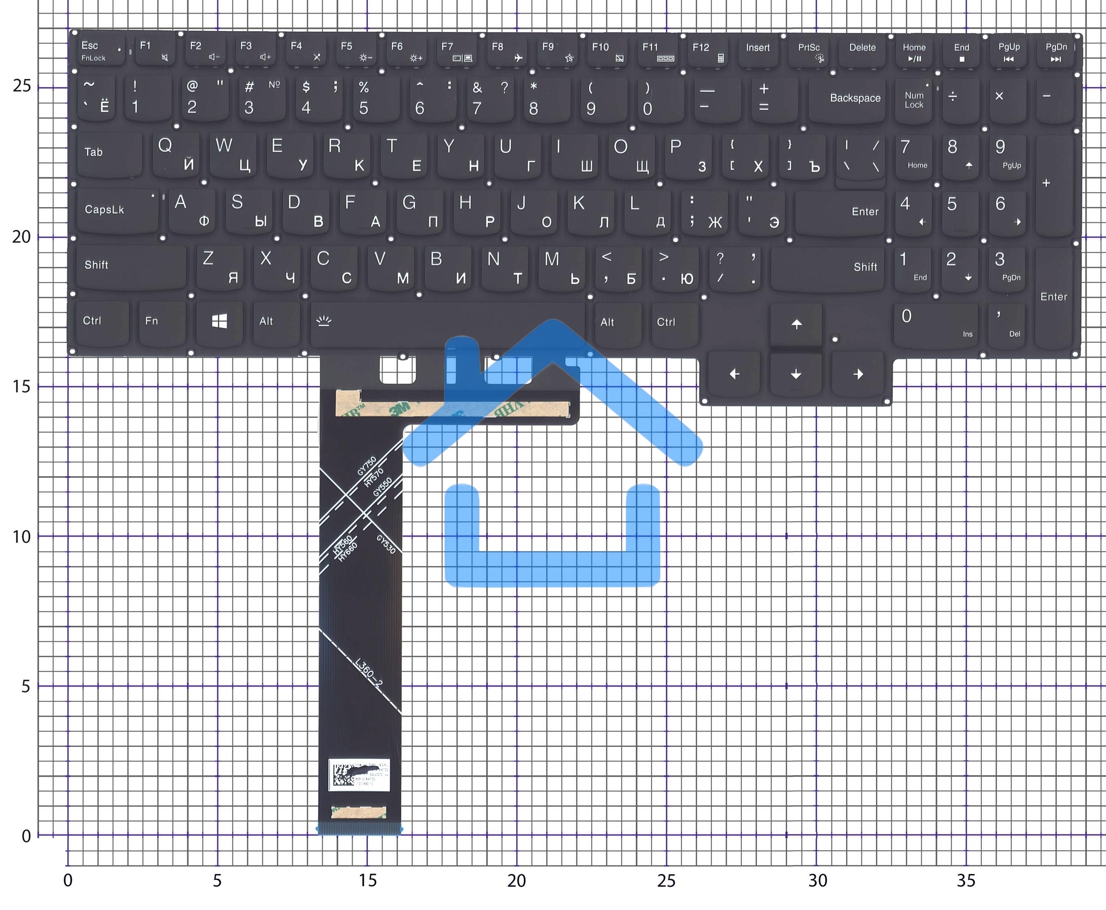 Клавиатура для ноутбука Lenovo Legion Pro 7 16IRX8 черная