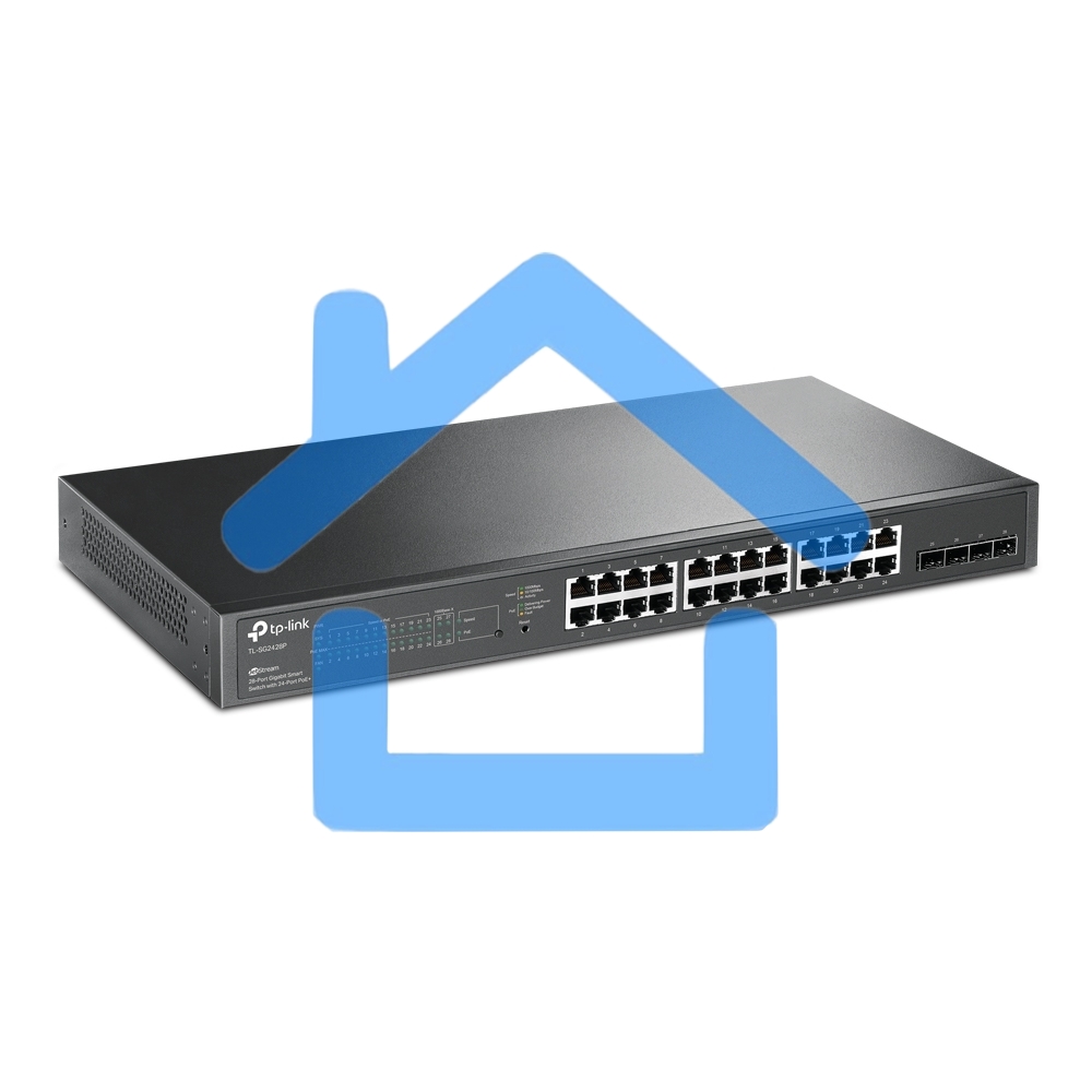 Коммутатор TP-Link TL-SG2428P JetStream гигабитный Smart коммутатор на 24 порта PoE+ и 4 SFP-слота SMB