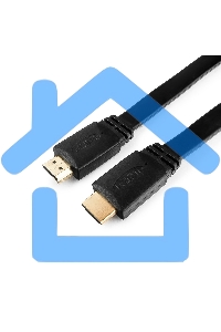 Кабель Cablexpert HDMI CC-HDMI4F-6, 19M/19M, v2.0, медь, позол.разъемы, экран, плоский кабель, 1.8м, черный, пакет