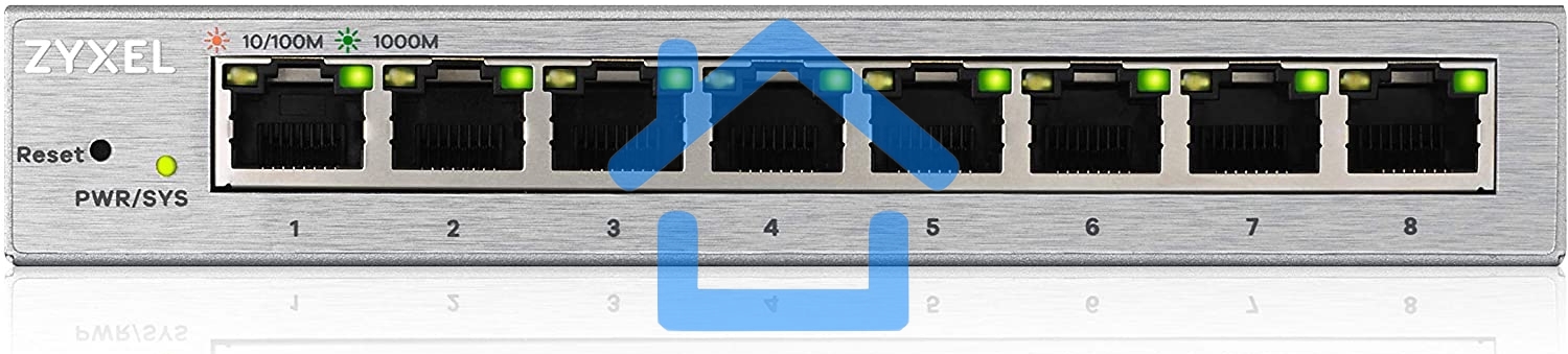 Коммутатор ZyXEL GS1200-8 Smart 8-port GbE Web Managed Switch, 60W, VLAN, IGMP, QoS, Link Aggregation