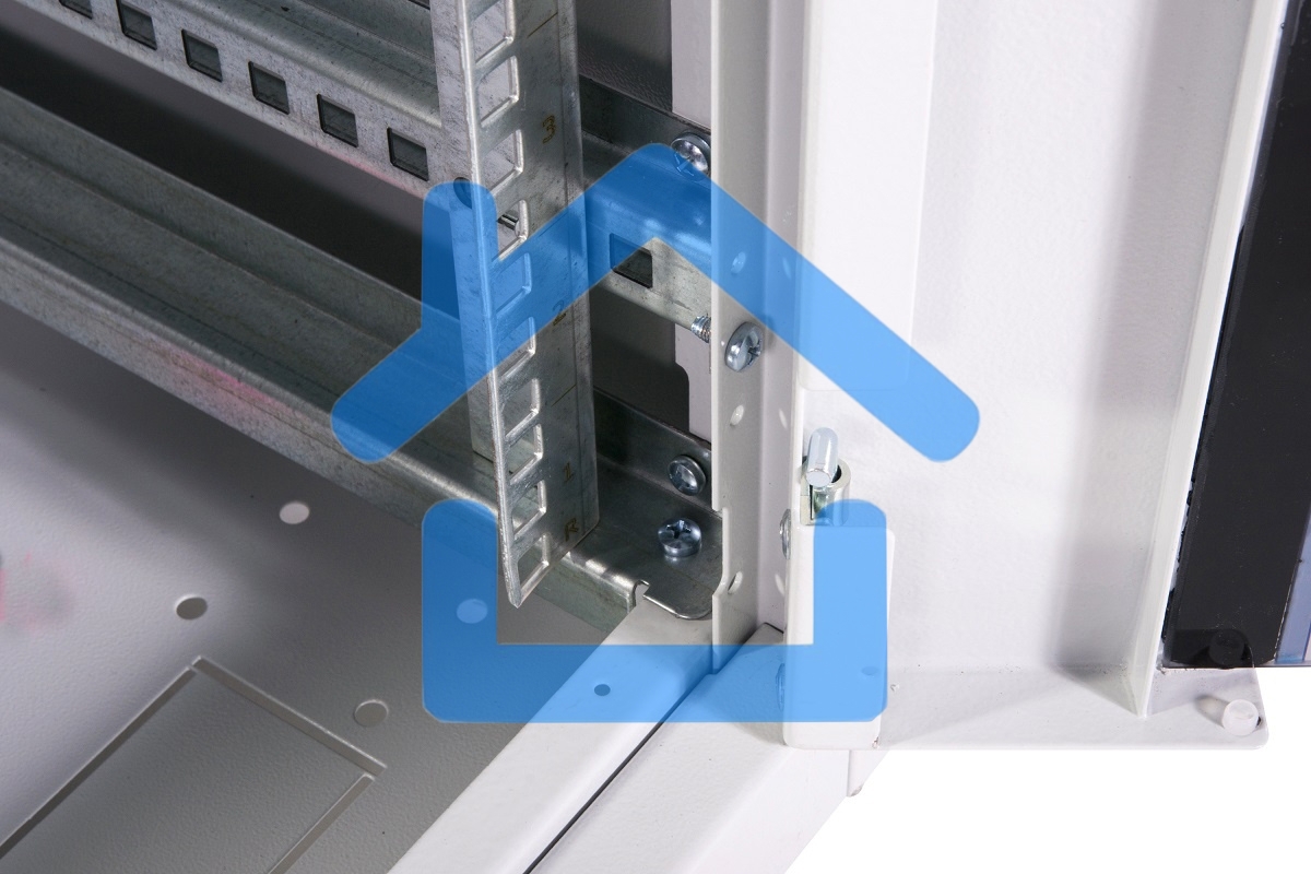 Шкаф телекоммуникационный напольный ЭКОНОМ 24U (600 х 1000) дверь стекло, дверь металл