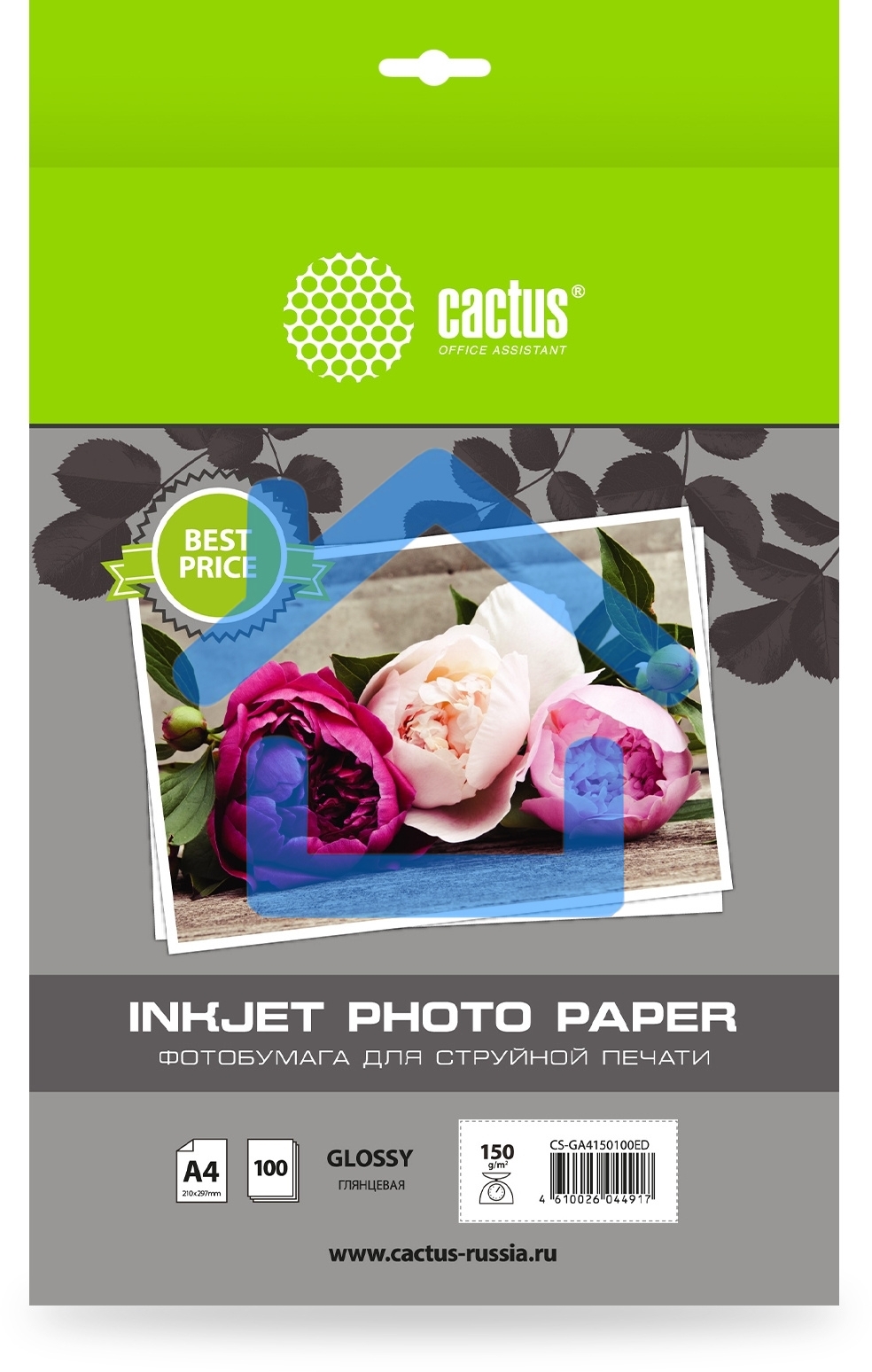 Фотобумага Cactus CS-GA4150100ED A4/150г/м2/100л./белый глянцевое для струйной печати