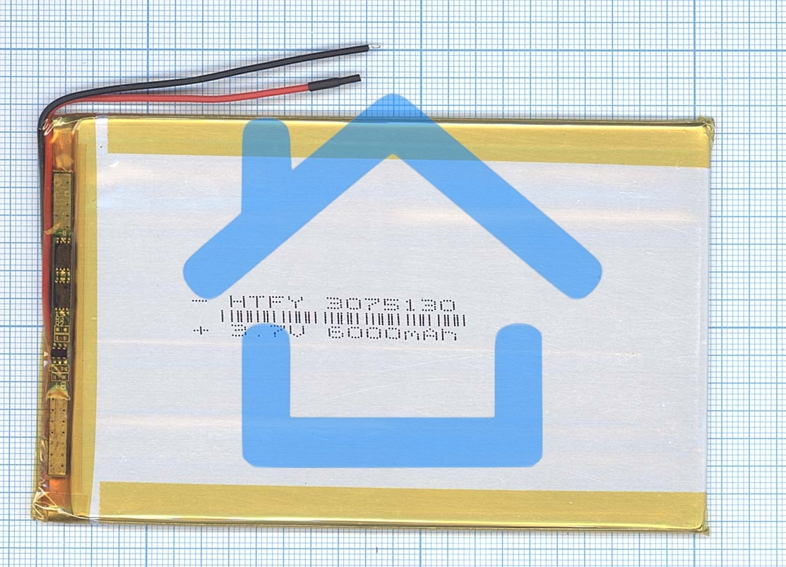 Аккумулятор Li-Pol (батарея) 3*75*130мм 2pin 3.7V/6000mAh