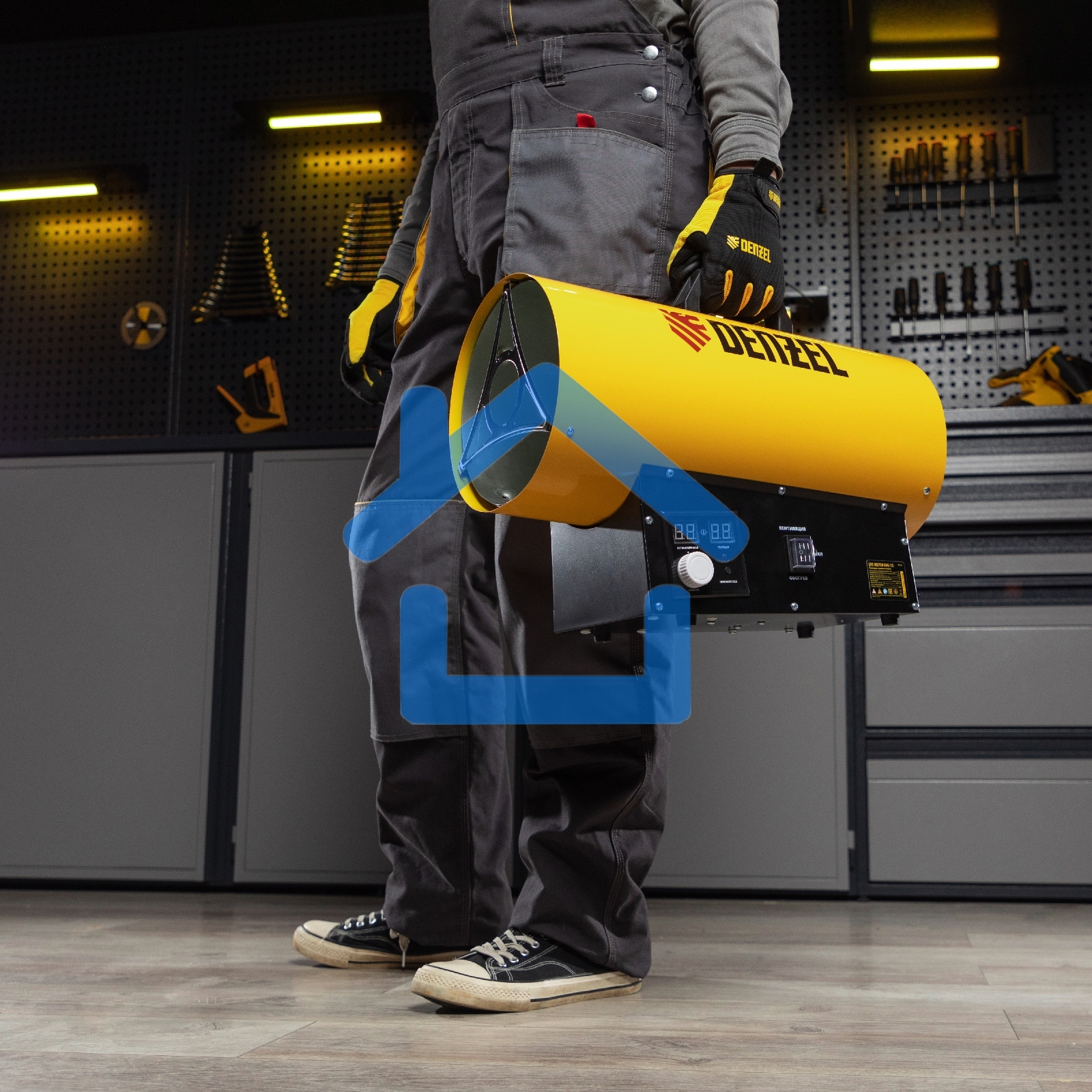 Газовая тепловая пушка GHG-15i, 15 кВт, цифровой термостат, пропан-бутан Denzel