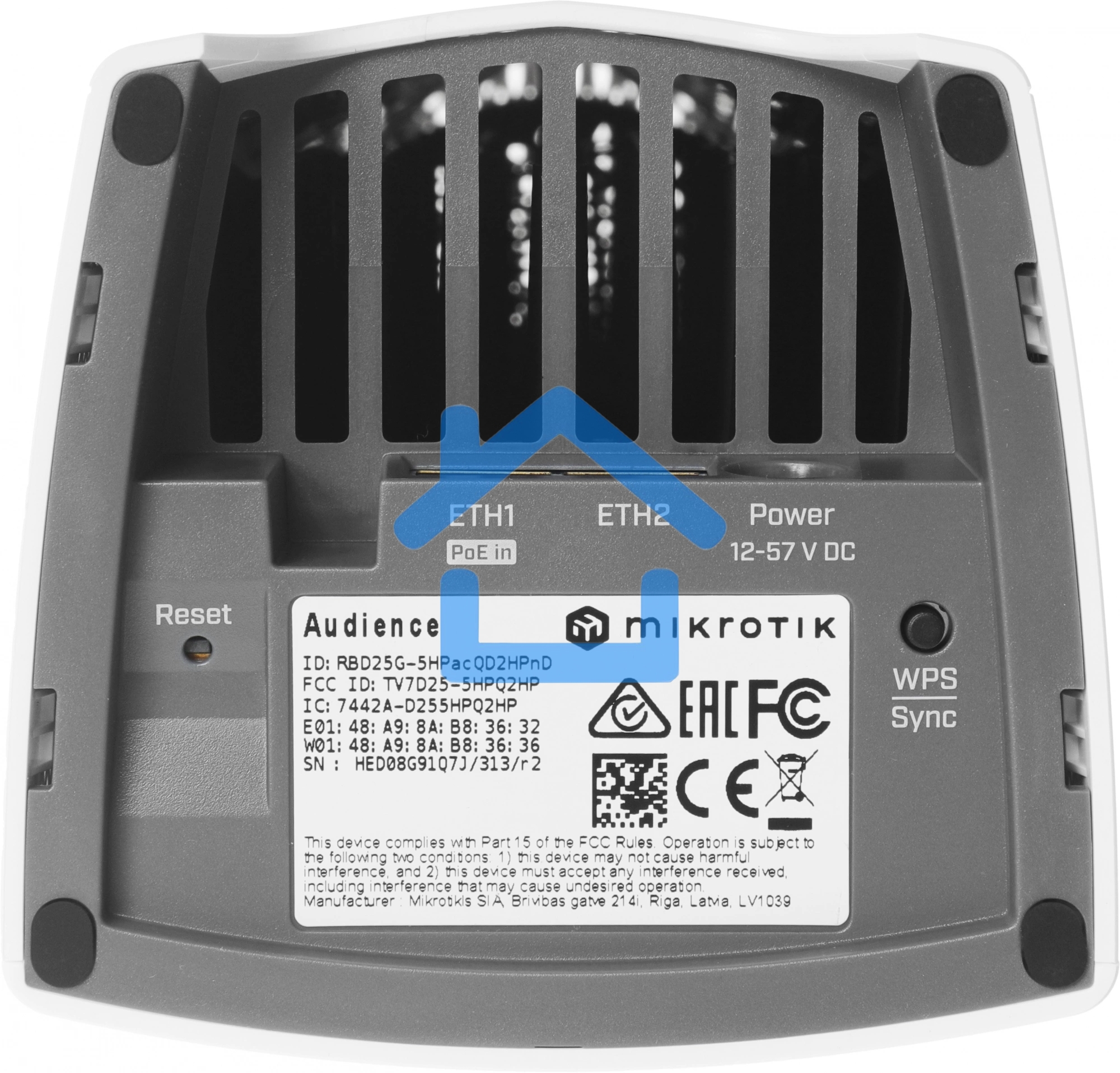 Точка доступа MikroTik Audience Mesh, 3 диапазона, 802.11ac(RBD25G-5HPacQD2HPnD)