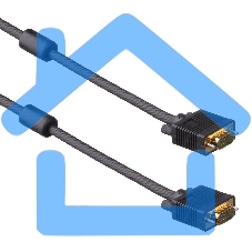 Кабель монитор - SVGA card (15M -15M) 1.8м 2 фильтра ExeGate позолоченные разъемы, экранирование